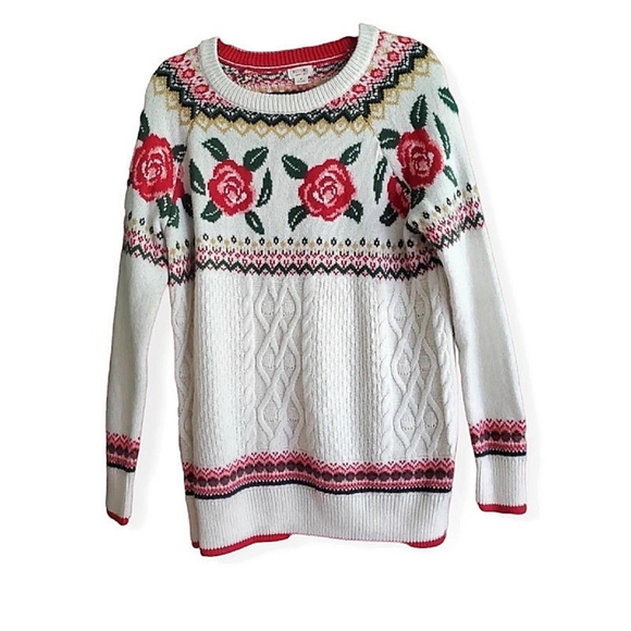 Mossimo Supply Co. Sweaters - 𝗠𝗢𝗦𝗦𝗜𝗠𝗢 𝗦𝗨𝗣𝗣𝗟𝗬 𝗖𝗢. • floral rose knit cottagecore sweater